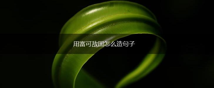 用富可敌国怎么造句子,第1张