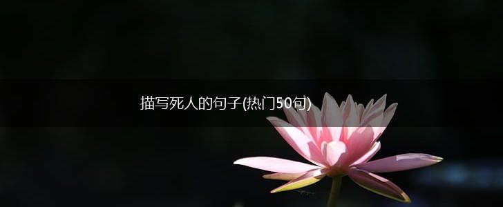 描写死人的句子(热门50句),第1张