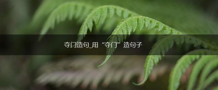 夺门造句_用“夺门”造句子,第1张