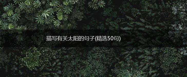 描写有关太阳的句子(精选50句),第1张