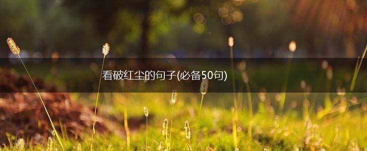 看破红尘的句子(必备50句),第1张