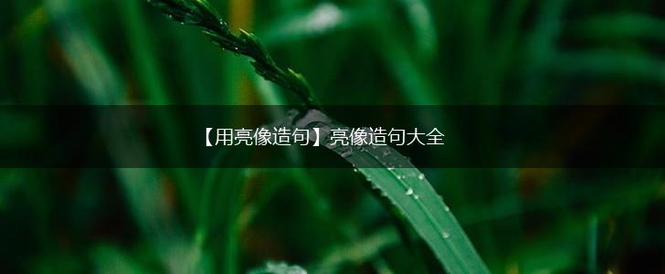 【用亮像造句】亮像造句大全,第1张