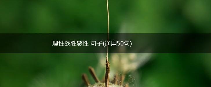 理性战胜感性 句子(通用50句),第1张