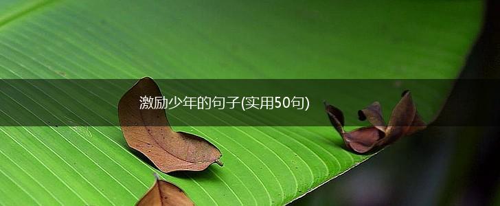 激励少年的句子(实用50句),第1张