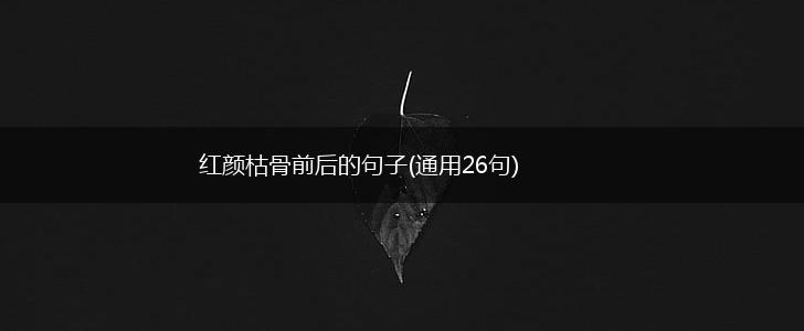 红颜枯骨前后的句子(通用26句),第1张