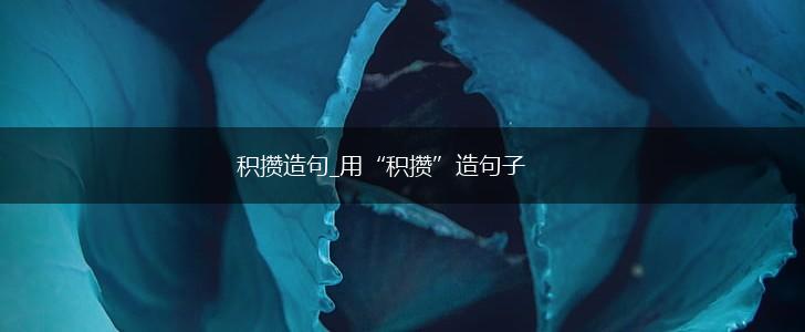 积攒造句_用“积攒”造句子,第1张