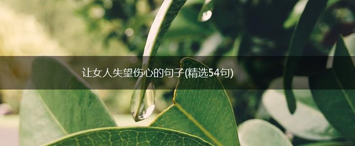 让女人失望伤心的句子(精选54句),第1张