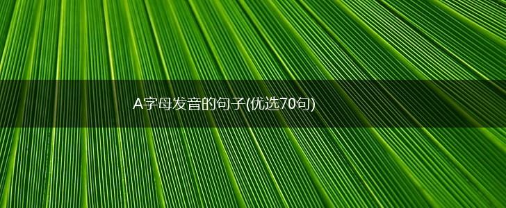 A字母发音的句子(优选70句),第1张