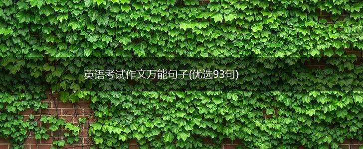 英语考试作文万能句子(优选93句),第1张
