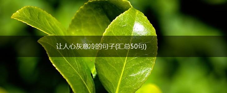 让人心灰意冷的句子(汇总50句),第1张