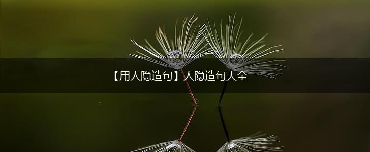 【用人隐造句】人隐造句大全,第1张