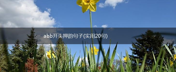 abb开头押韵句子(实用20句),第1张