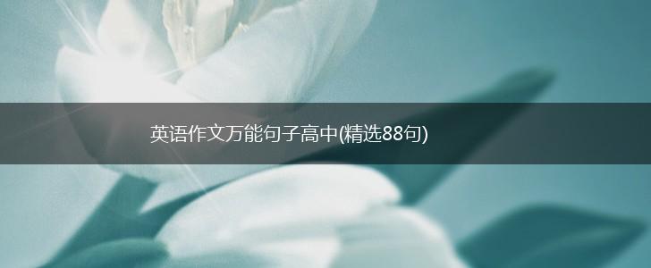英语作文万能句子高中(精选88句),第1张