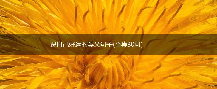 祝自己好运的英文句子(合集30句),第1张