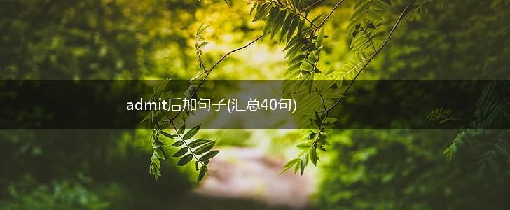 admit后加句子(汇总40句),第1张