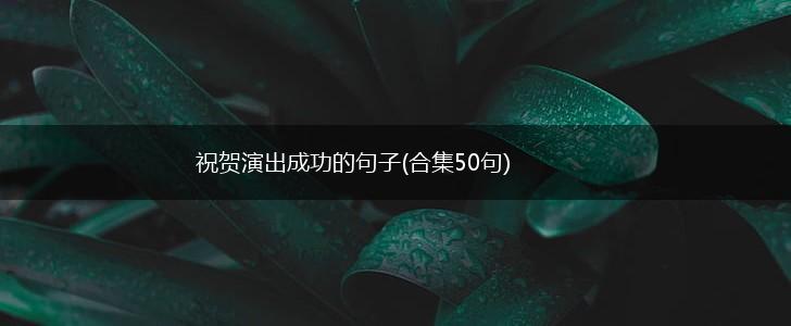 祝贺演出成功的句子(合集50句),第1张