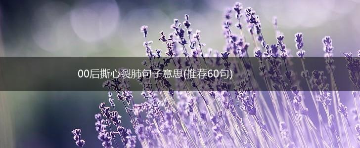 00后撕心裂肺句子意思(推荐60句),第1张