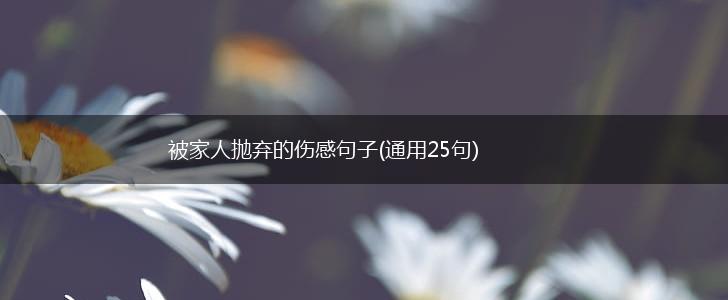 被家人抛弃的伤感句子(通用25句),第1张