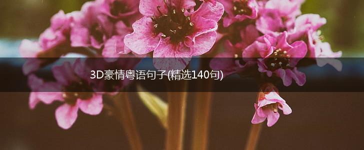3D豪情粤语句子(精选140句),第1张