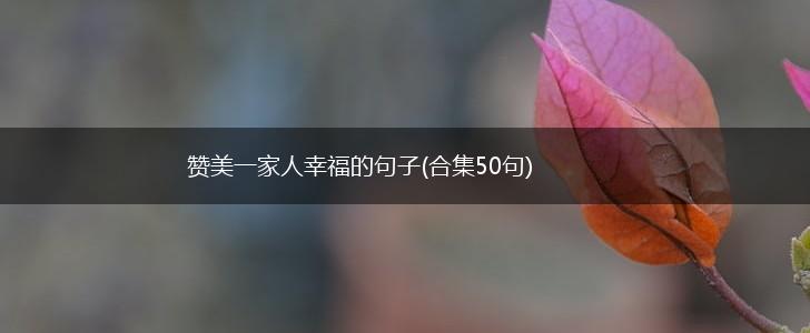 赞美一家人幸福的句子(合集50句),第1张