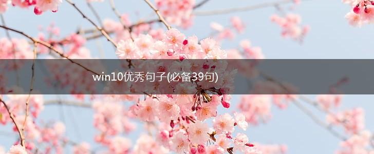 win10优秀句子(必备39句),第1张