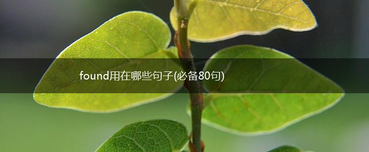 found用在哪些句子(必备80句),第1张