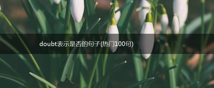 doubt表示是否的句子(热门100句),第1张