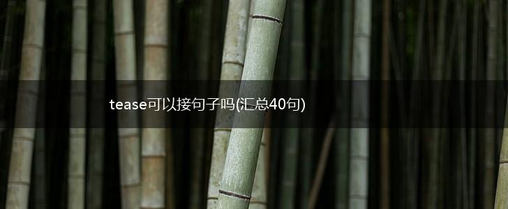 tease可以接句子吗(汇总40句),第1张