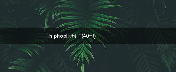 hiphop的句子(40句),第1张
