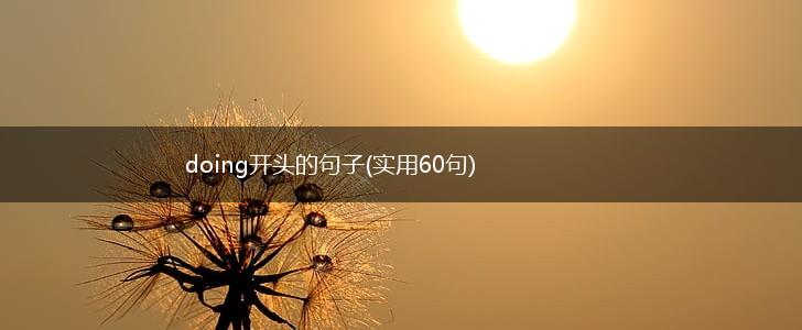 doing开头的句子(实用60句),第1张