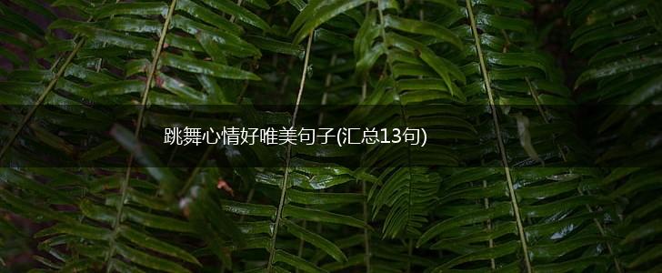 跳舞心情好唯美句子(汇总13句),第1张