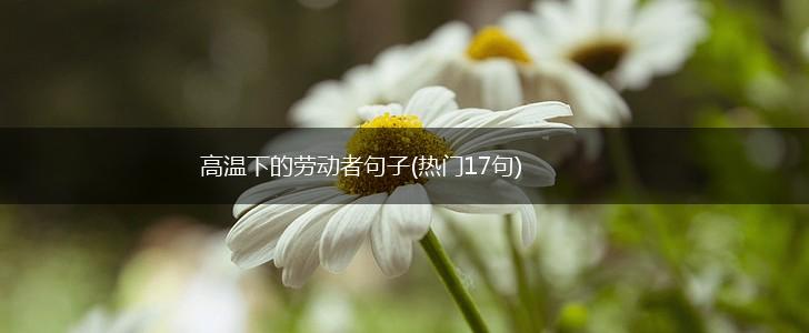 高温下的劳动者句子(热门17句),第1张