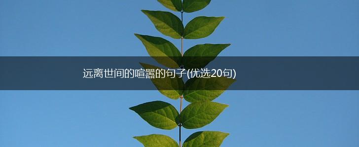 远离世间的喧嚣的句子(优选20句),第1张