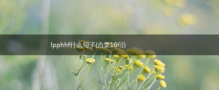 lpphhf什么句子(合集10句),第1张
