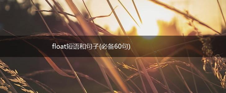 float短语和句子(必备60句),第1张