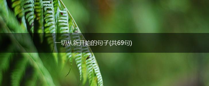 一切从新开始的句子(共69句),第1张