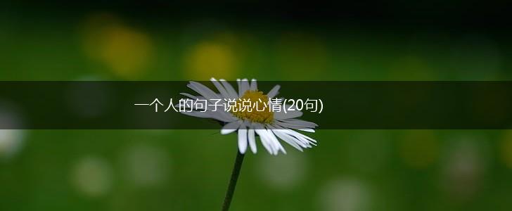 一个人的句子说说心情(20句),第1张