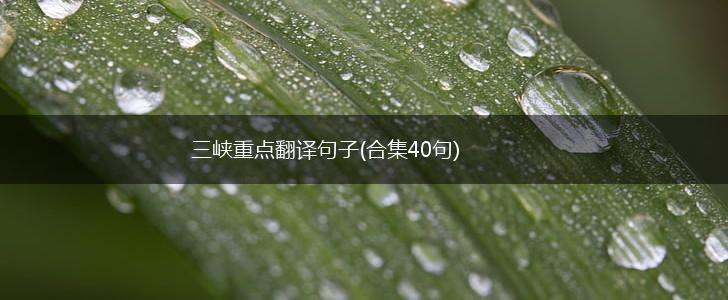 三峡重点翻译句子(合集40句),第1张