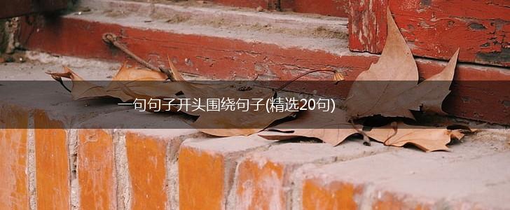 一句句子开头围绕句子(精选20句),第1张