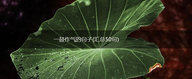一鼓作气的句子(汇总50句),第1张