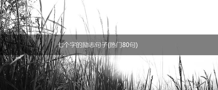 七个字的励志句子(热门80句),第1张