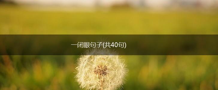 一闭眼句子(共40句),第1张
