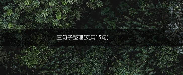 三句子整理(实用15句),第1张