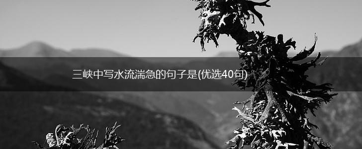 三峡中写水流湍急的句子是(优选40句),第1张