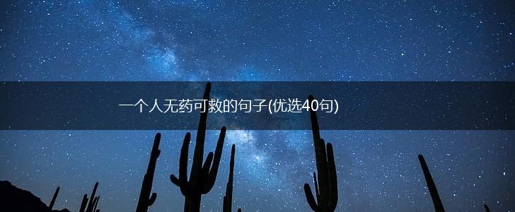 一个人无药可救的句子(优选40句),第1张