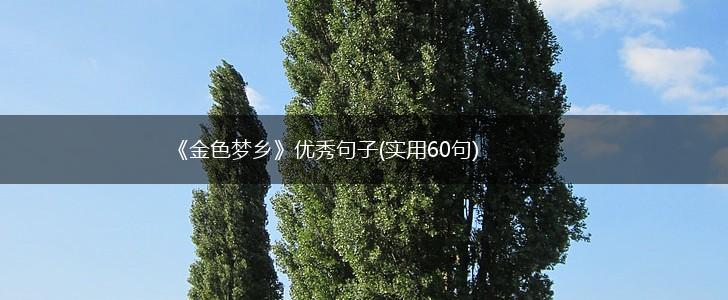 《金色梦乡》优秀句子(实用60句),第1张