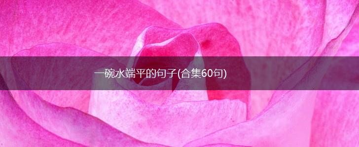 一碗水端平的句子(合集60句),第1张