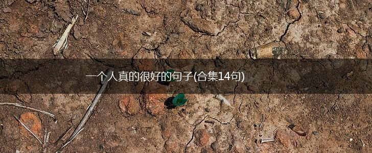 一个人真的很好的句子(合集14句),第1张