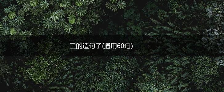 三的造句子(通用60句),第1张