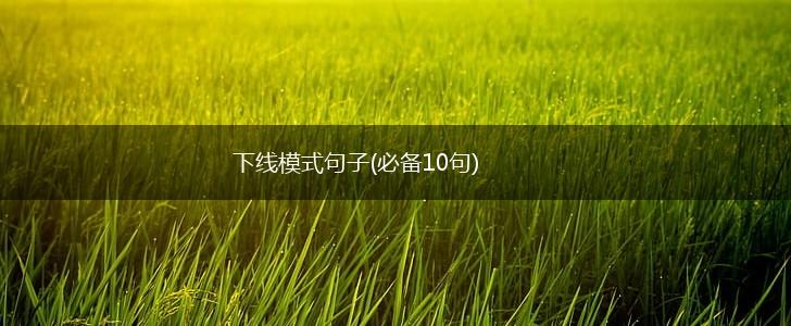 下线模式句子(必备10句),第1张